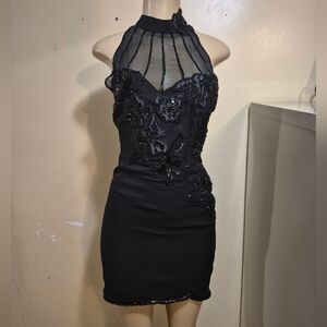 Jovani Stunning Short Embellished Halter Dress M